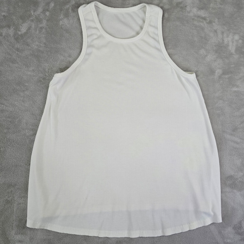Maternity‎ White Ribbed High Neck Tank Top Sleeveless Shirt Size Large NWOT